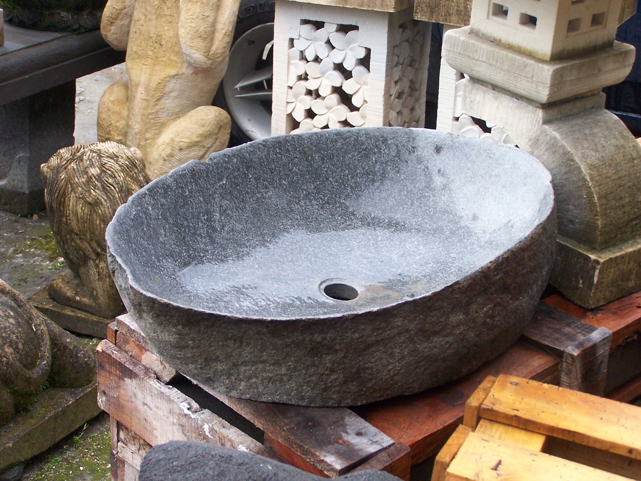 Natural stone sink code JP01 size 50 cm.